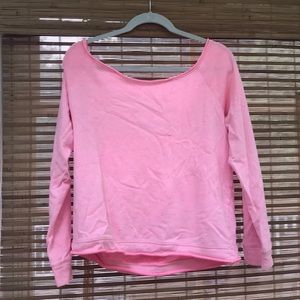 Pink off shoulder crop Victoria Secret sweatshirt